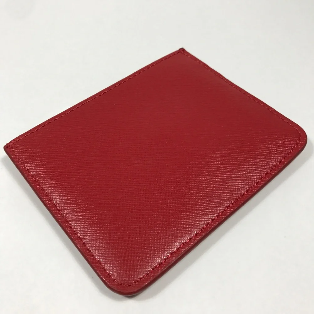 Neiman Marcus Slim Card Case Leather. Red